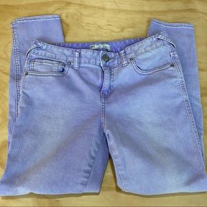 Free People Cropped Skinny Herringbone Jeans Size 28 Purple